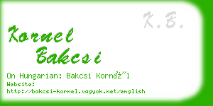 kornel bakcsi business card